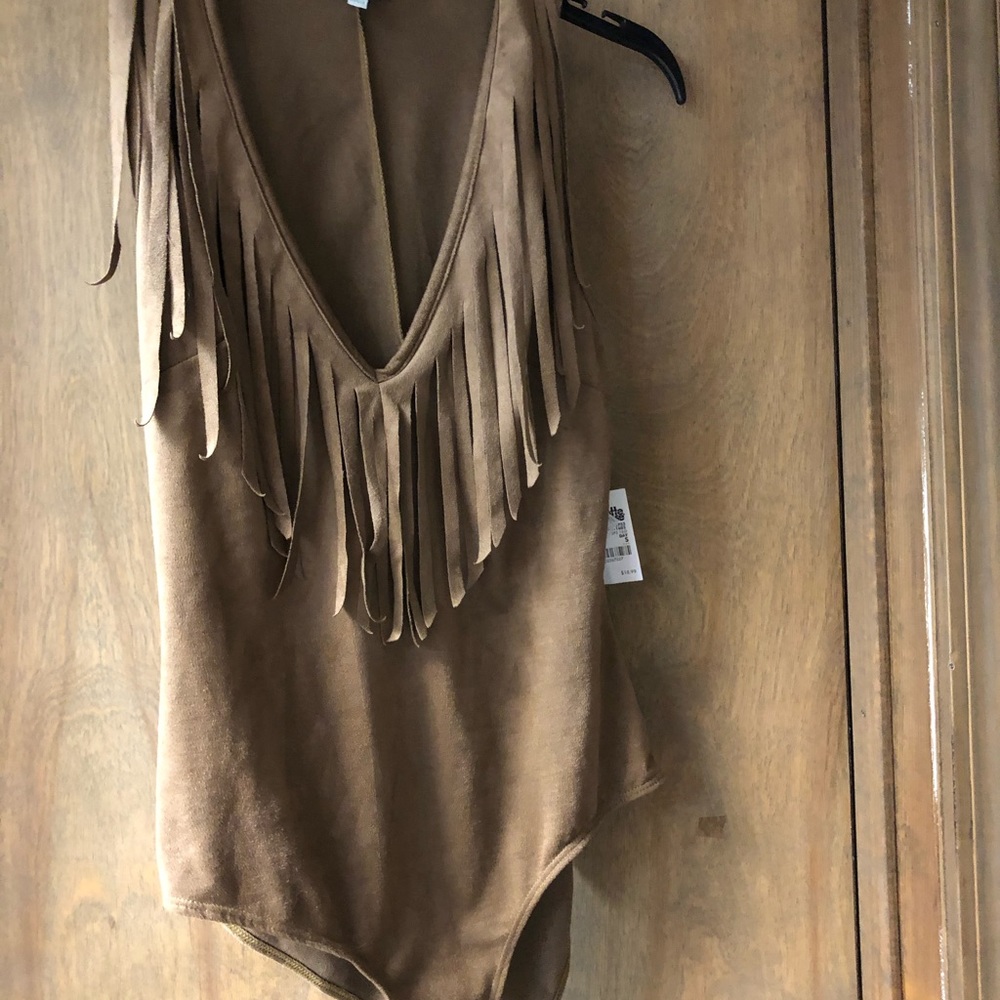 Suede bodysuit